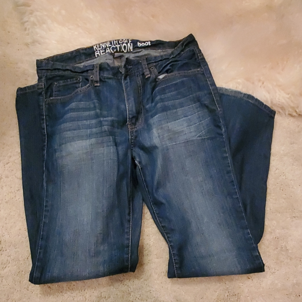 Kenneth Cole Men's Distressed Relaxed Jeans